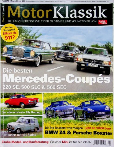 Deckblatt Motor Klassik (07/2018)